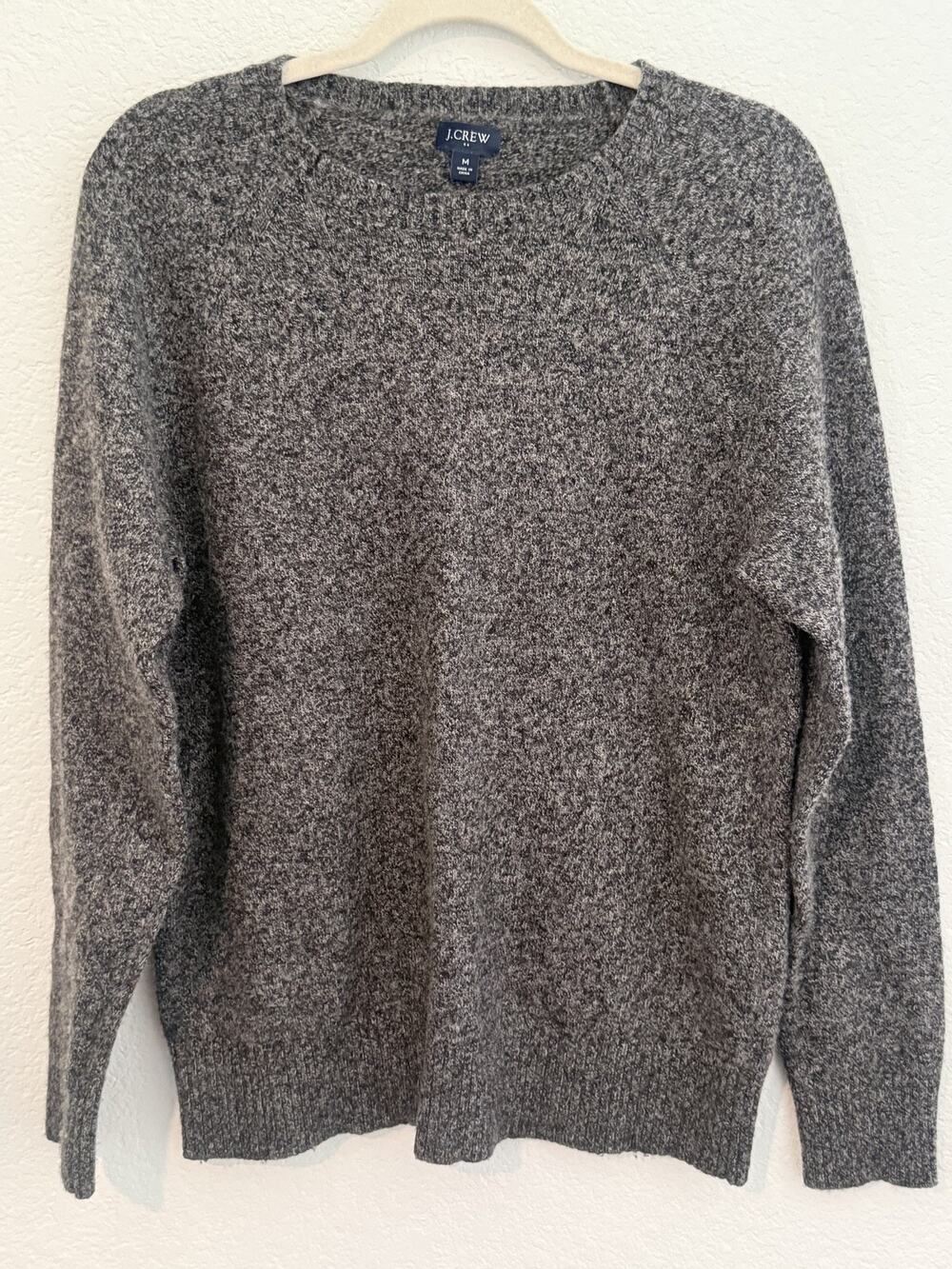 J.Crew Marled Gray Crew Neck Lambswool Blend Sweater Men's Size M Office Casual